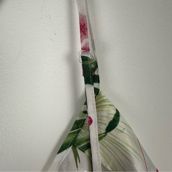 Morgan Taylor Intimates Slip Dress Size Medium White Floral Satin Y2K Girlcore - Picture 6 of 9